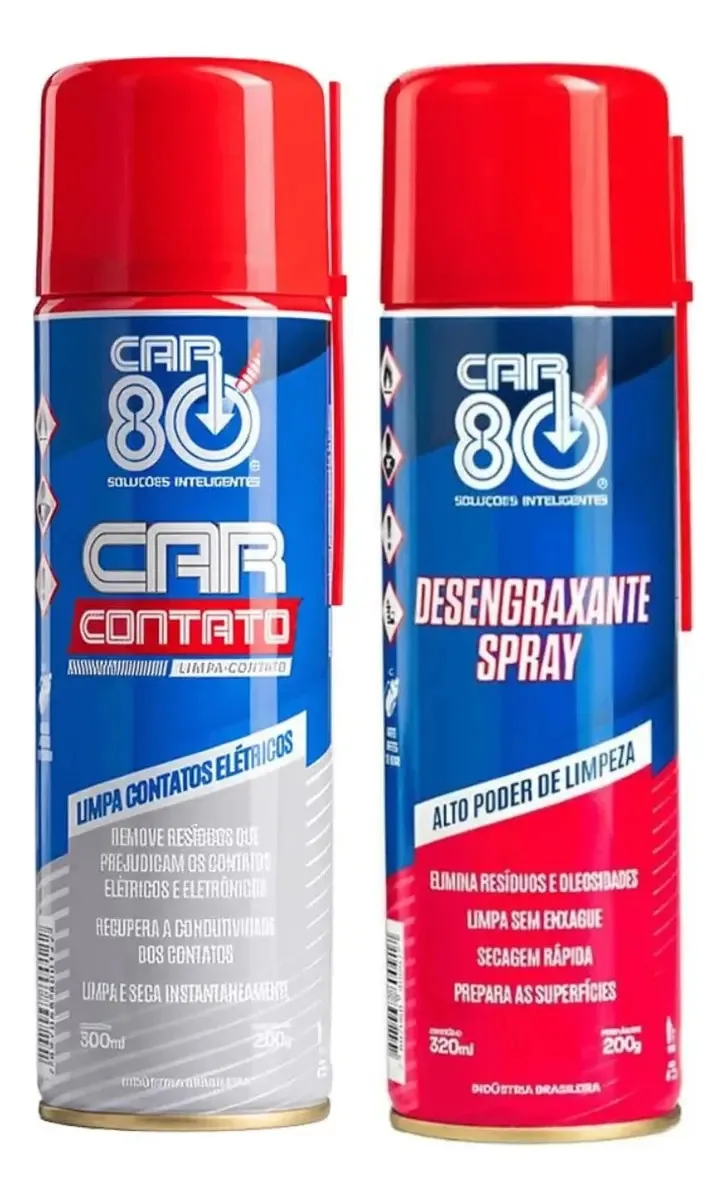 Kit Spray Desengraxante E Limpa Contato Car80