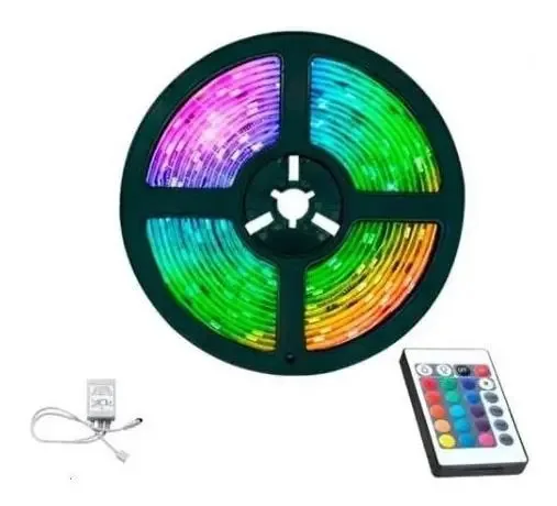 Fita Led Rgb 2835 10 Metros Com Controle
