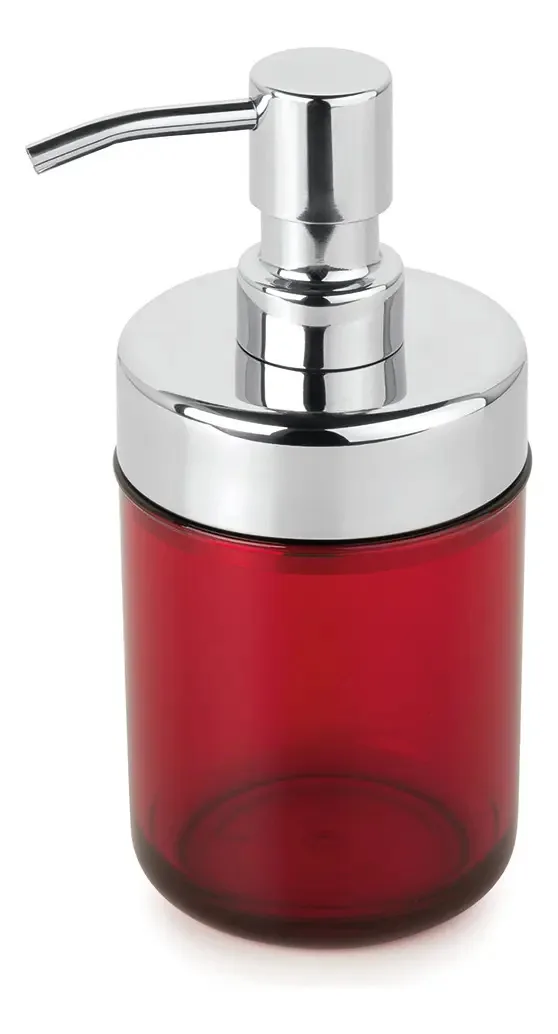 Dispenser Para Sabonete Liquido Vermelho Banheiro
