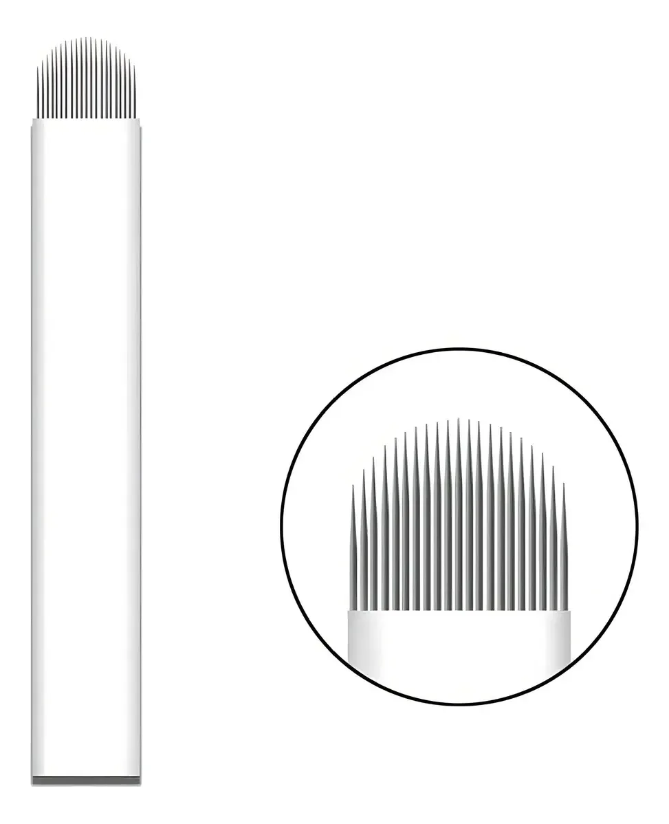 Kit 5 Lâminas Tebori Flex U 0.25mm Microblading e Micropigmentação Manual Sobrancelhas Fio a Fio