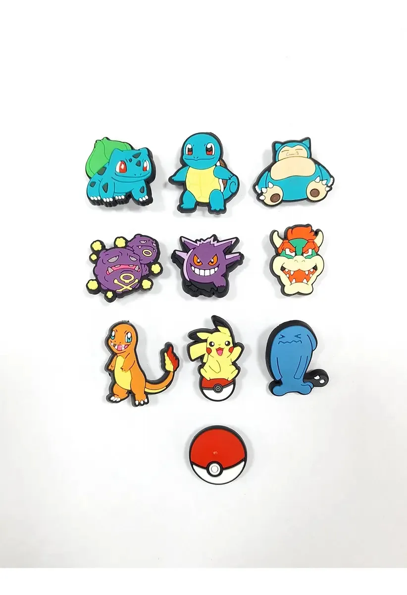 Kit 10 Pins Bottons Enfeites Para Crocs Babuche Variados Cor Pins Pikachu Botons Pikachu