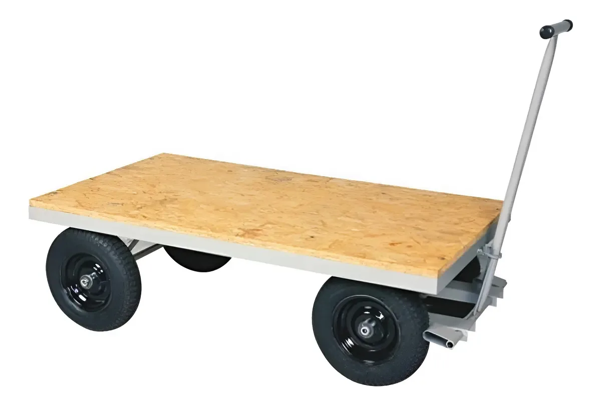 Carro Plataforma Marcon Madeira Capacidade 800kg Rodas Pneumáticas