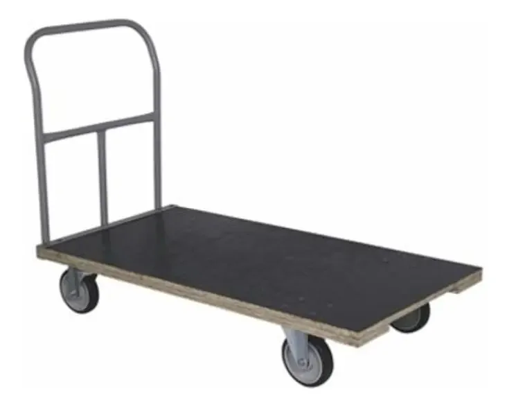 Carro Plataforma Com 1 Aba Tampo Madeira 300 Kg - Tm-98