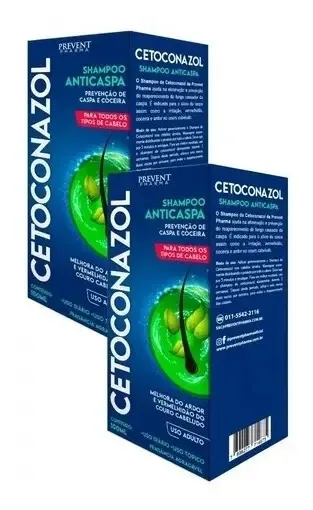 Kit 2 Shampoos Cetoconazol Prevenção Anticaspa Coceira 100ml