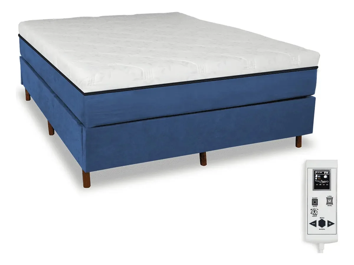 Eco New Colchoes Eco Gold 1.88x1.38m casal azul + Box