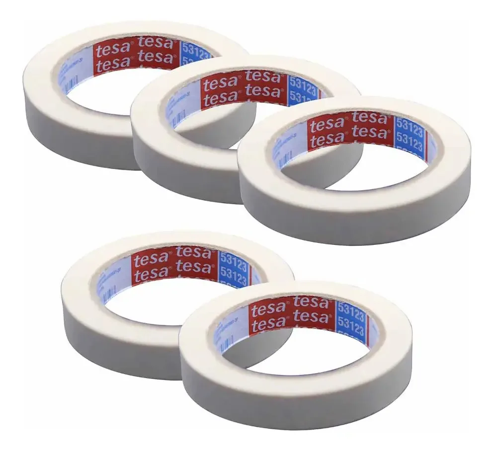 5 Fitas Crepe Bege De Mascaramento Automotivo- Cód.8965