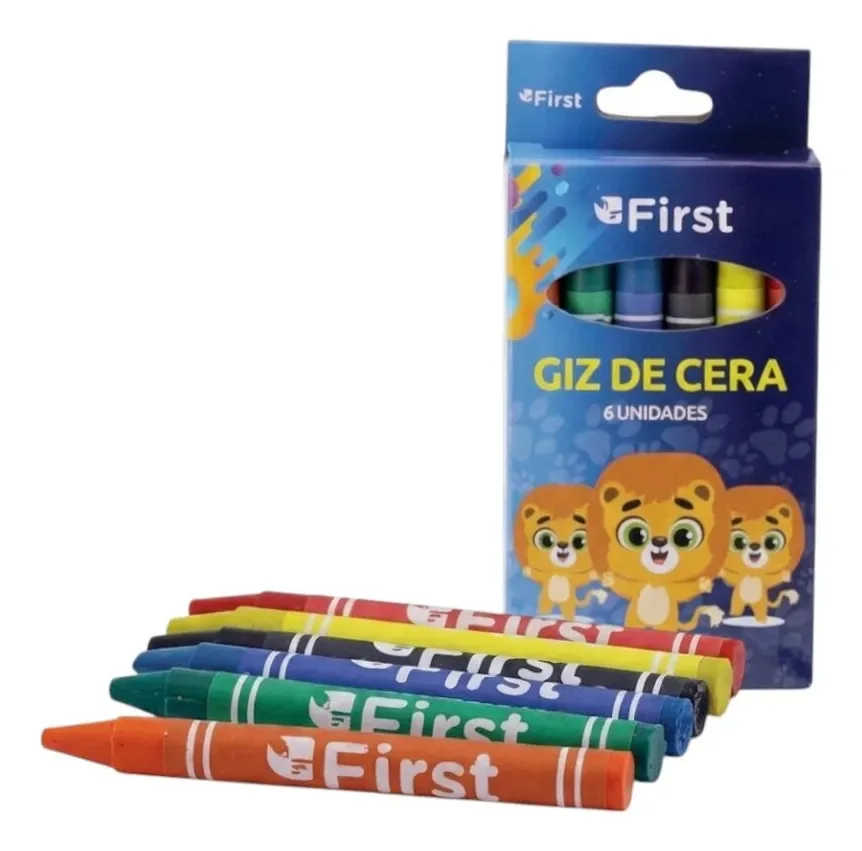 Gizes De Cera First Brasil Giz De Cera X 6 U- Multicolorido