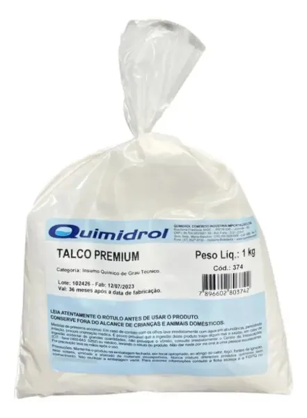 Talco premium farmaceutico para uso general Quimidrol 1kg