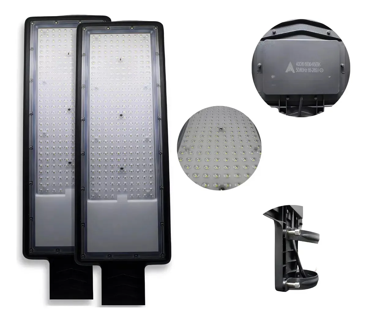 Kit 3 Refletores LED 400W Branco-frio para Iluminação Pública