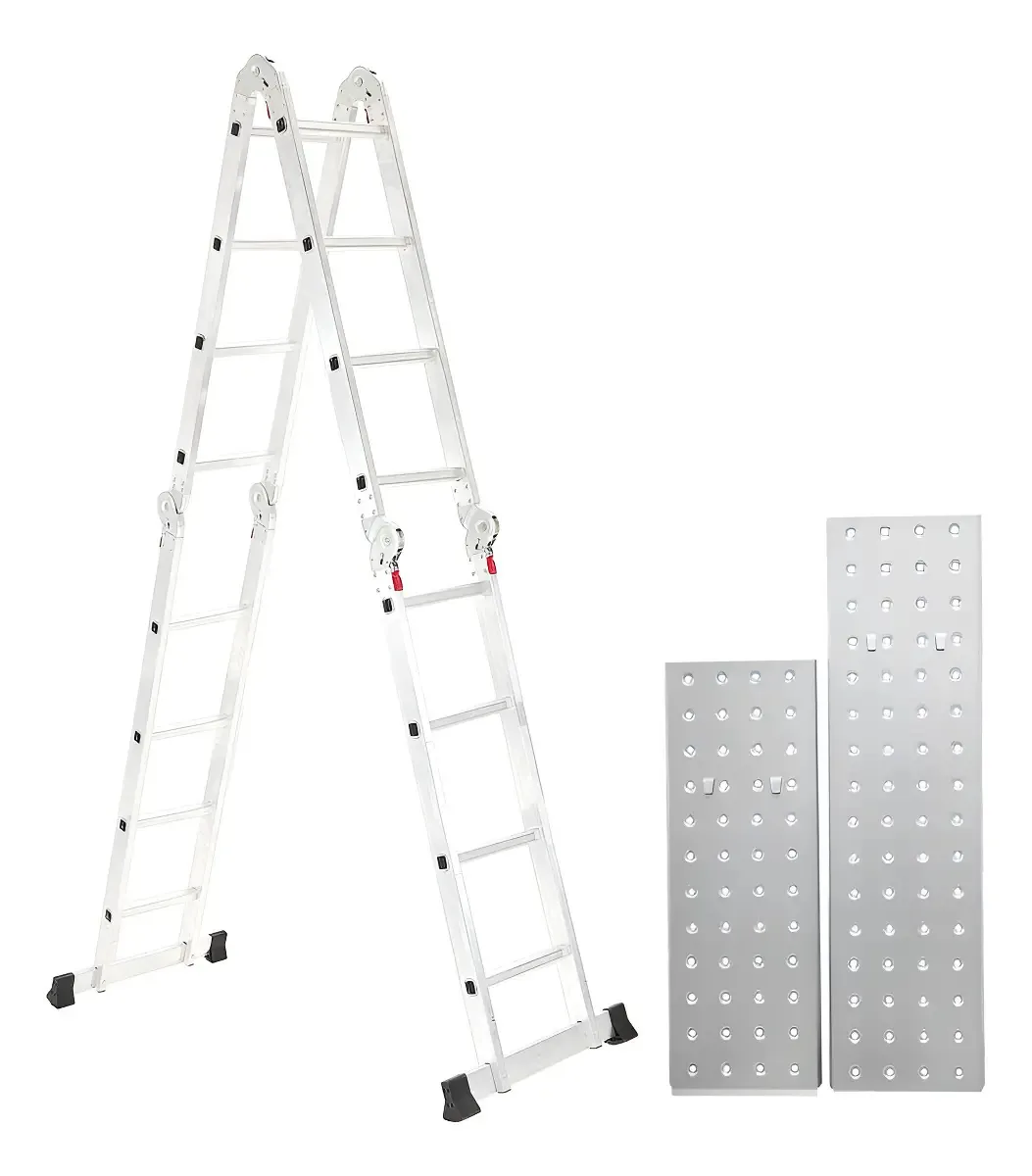 Escada De Aluminio Articulada 4x4 16 Degraus C/plataforma