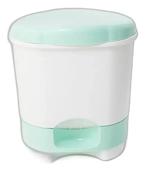 Cesto Com Pedal Verde E Branco 12,5l
