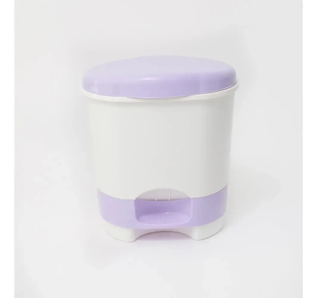 Cesto Com Pedal Violeta E Branco 12.5l