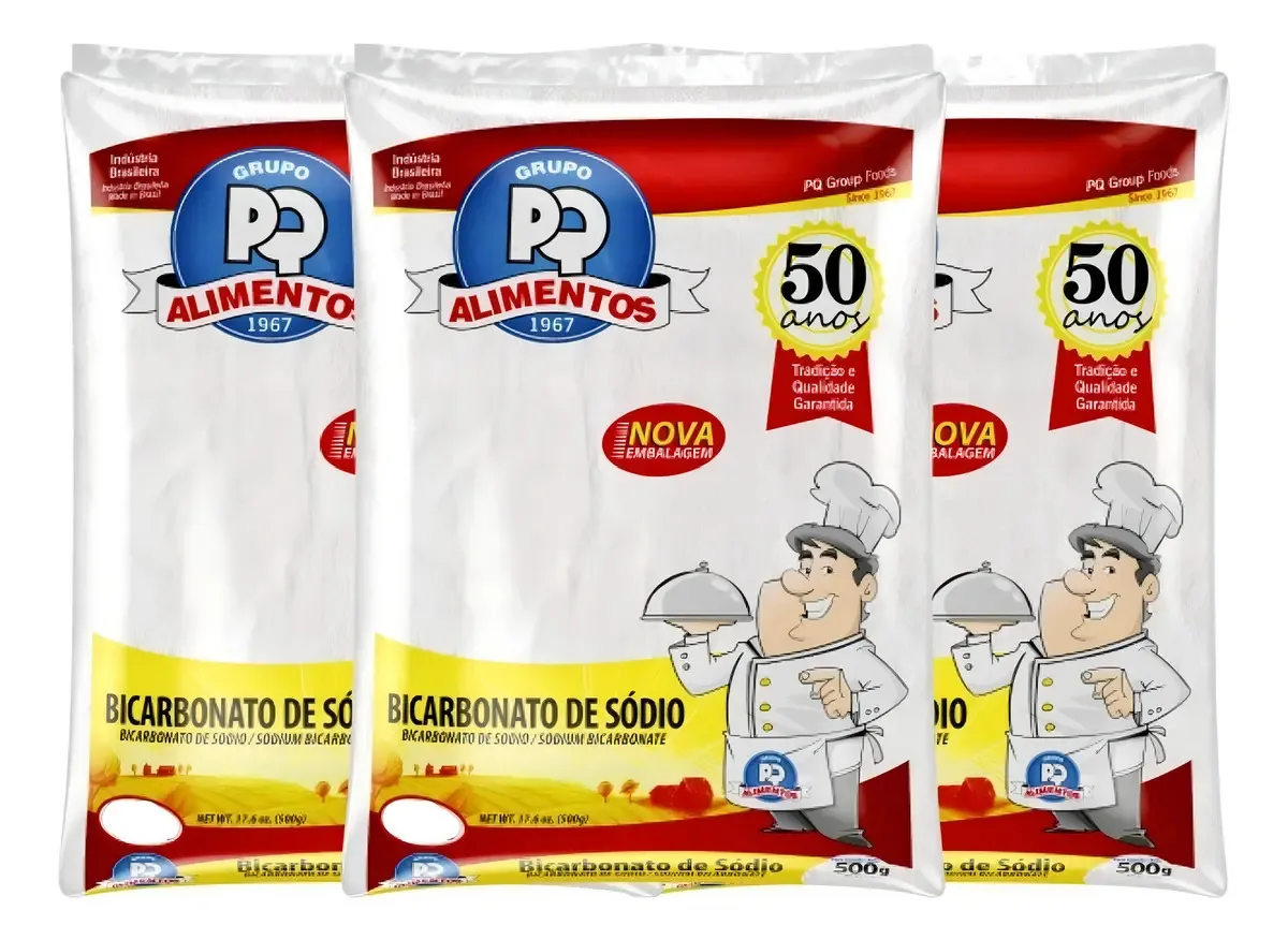 Combo 3 Unidades De Bicarbonato De Sodio 1kg Pq Alimentos
