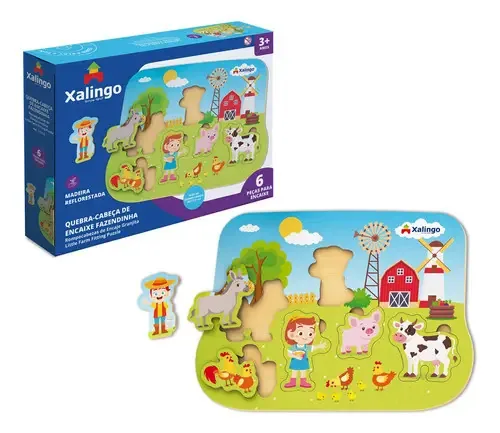 Quebra Cabeca Encaixe Baby Animais Fazenda 1721.0 Xalingo