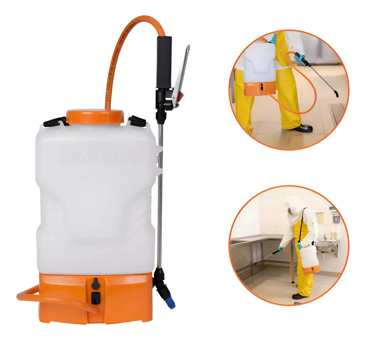 Pulverizador Costal A Bateria Jacto Sb-8u Saúde Ambiental Branco E Laranja