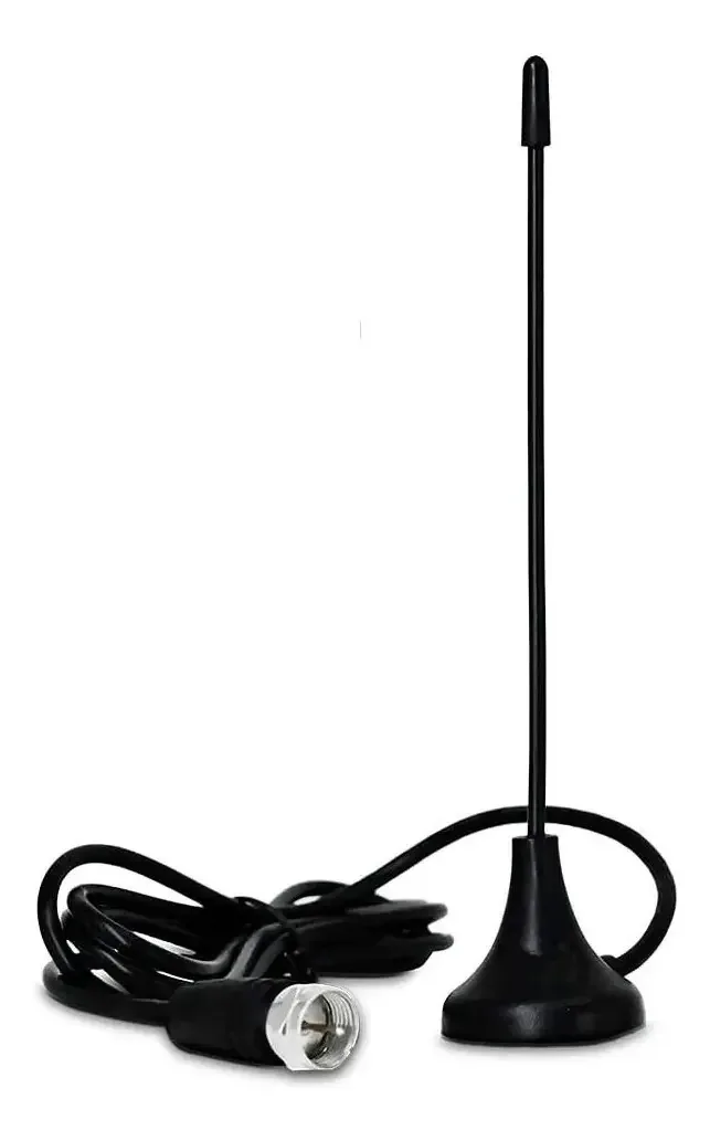Antena Digital Para Tv Interna Full Hd Cabo 1,5m Multivisão Preto