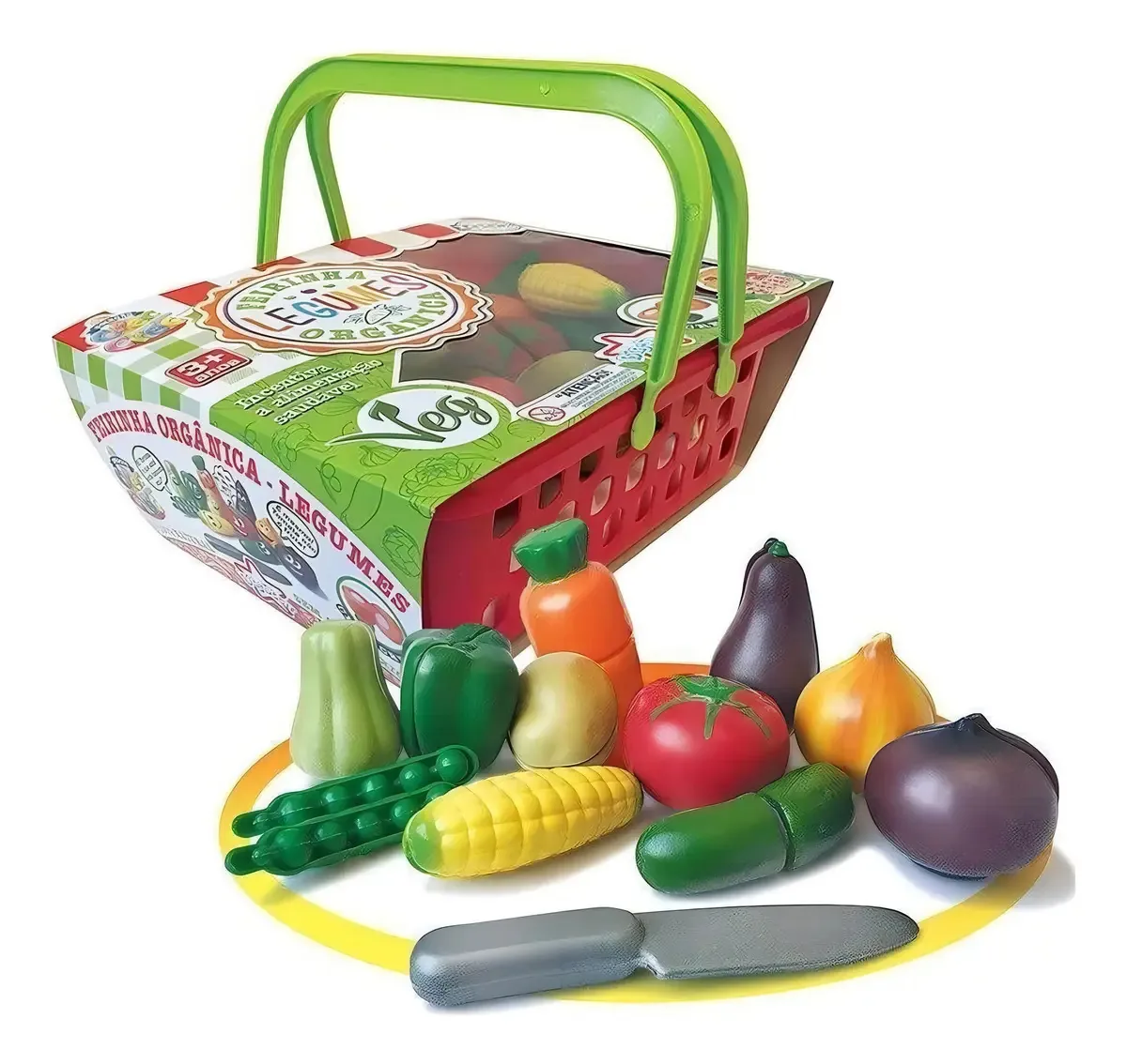 Brinquedo de Feirinha Orgânica Big Star com Legumes para Cortar