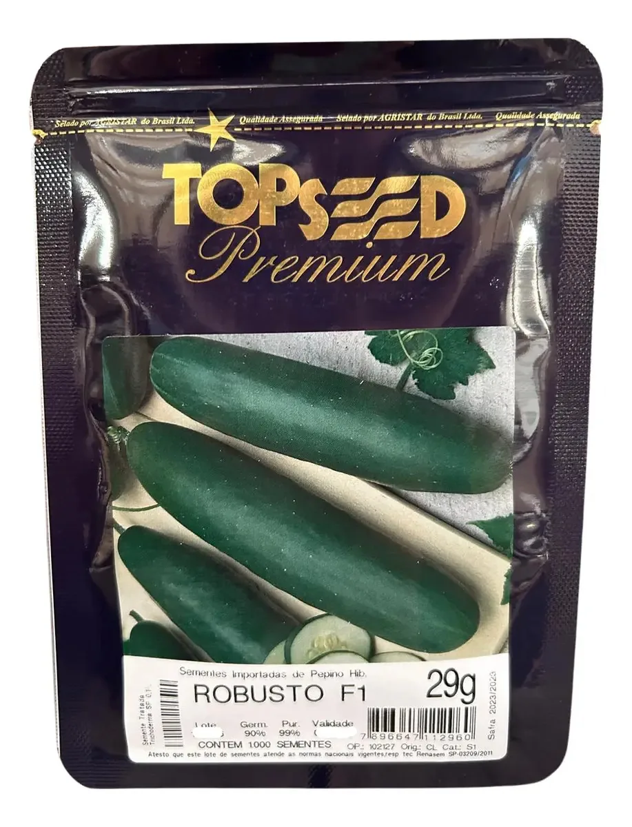 1.000 Sementes De Pepino Preto Híbrido Robusto Topseed Premi