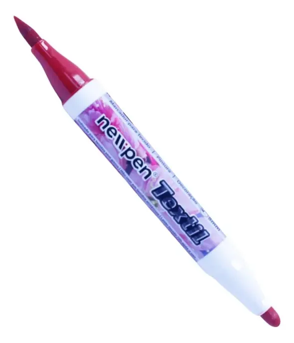 Maracador Newpen Têxtil Para Tecido Ponta Dupla Cor Cor Vermelho