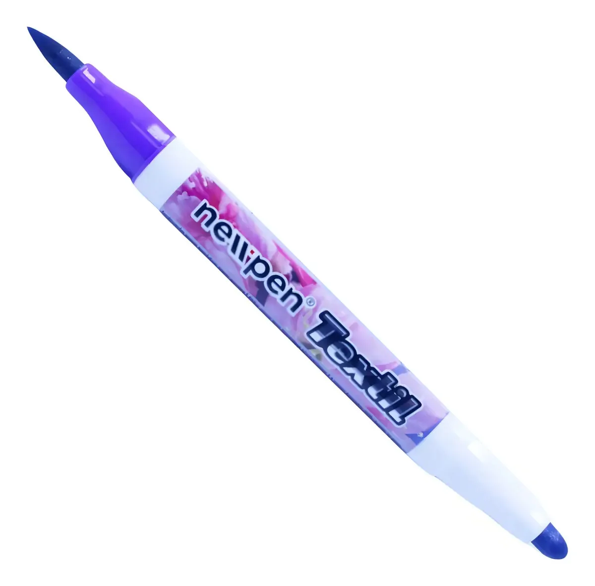 Caneta Marcador Têxtil Newpen Ponta Dupla Roxo para Tecido