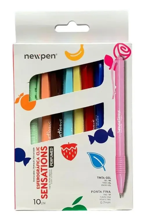 Kit Sensations C/10 Canetas Esferográficas Perfumadas Newpen