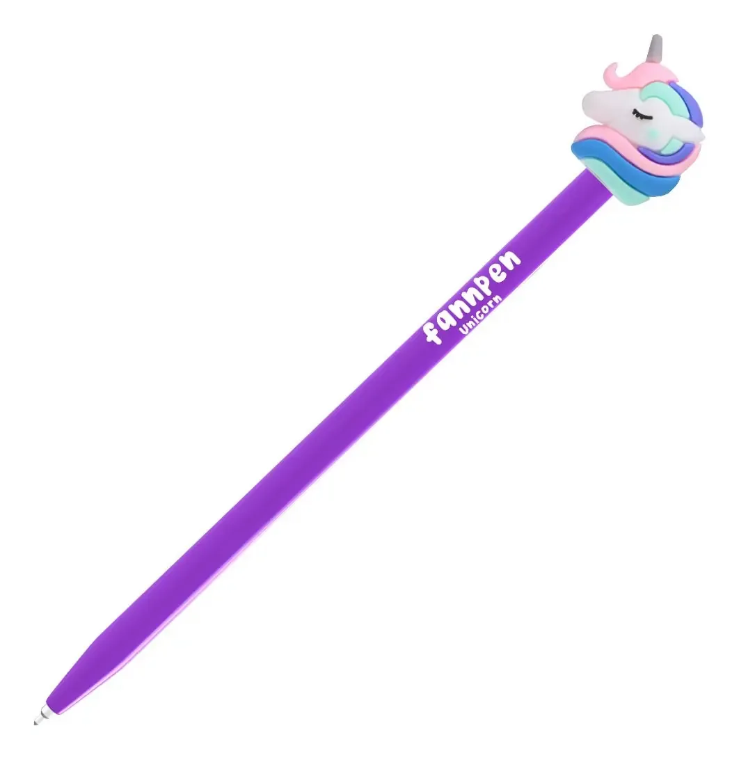 Caneta Esferográfica 0.7mm Fannpen Newpen Tinta Preto Exterior Unicorn