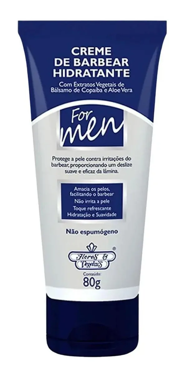 Creme De Barbear Hidratante Flores E Vegetais - 80g