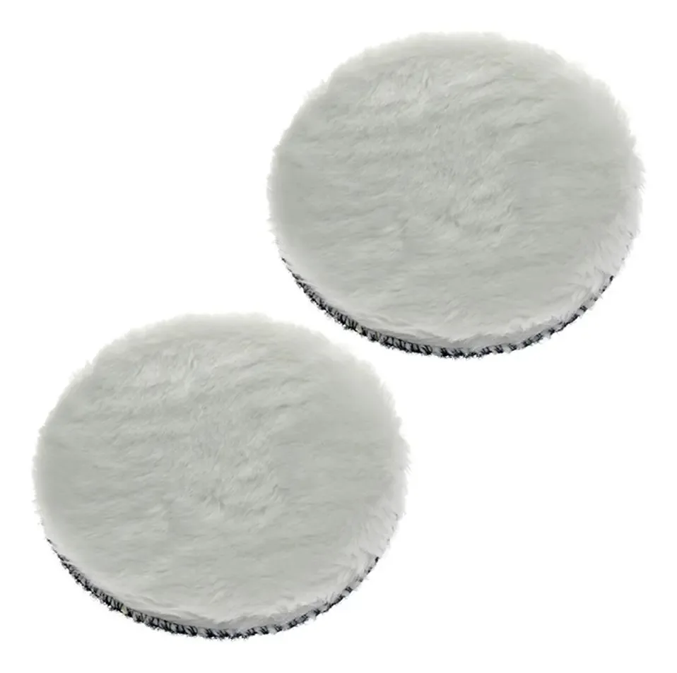 2x Boinas Polimento Lã Branca Tamanho 6 Polegadas