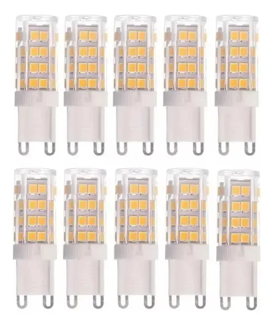 10 Lâmpada Led G9 Bipino Halopin 4.5w Branco Quente 3000-3500k Para Lustres/pendentes