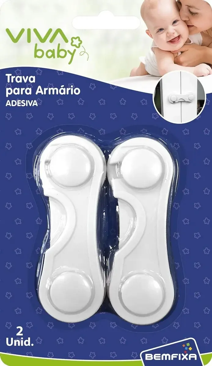 Trava Gaveta Armário Segurança Protetor Proteção Bebe Cor Branco