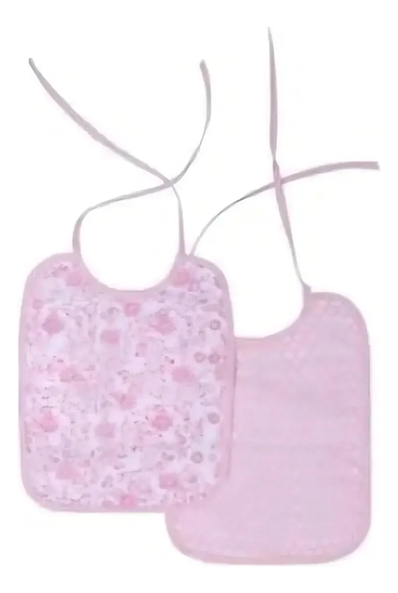 Kit 2 Babadores Para Bebê Criança - Estampados Rosa