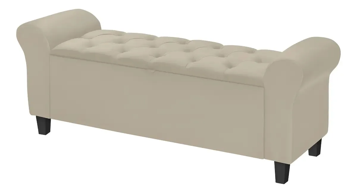 Recamier Baú Divã Paris 130 Areia - Lv Móveis