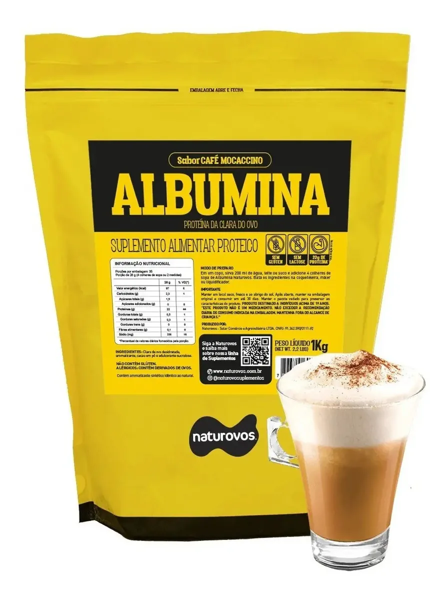 Albumina Naturovos 1kg - Café Mocaccino Café Mocaccino