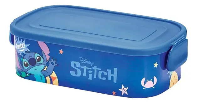 Disney Stitch - Marmita Com Travas, Divisória E Colher Cor Azul