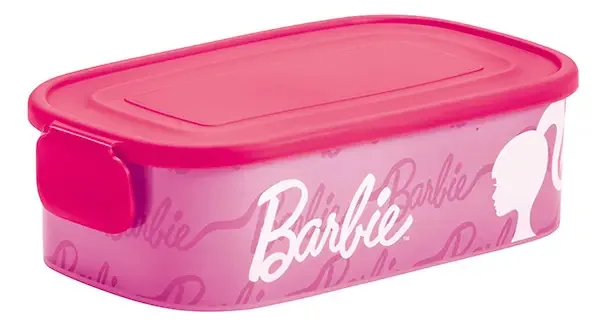 Barbie - Marmita Com Travas E Divisória Removível Rosa