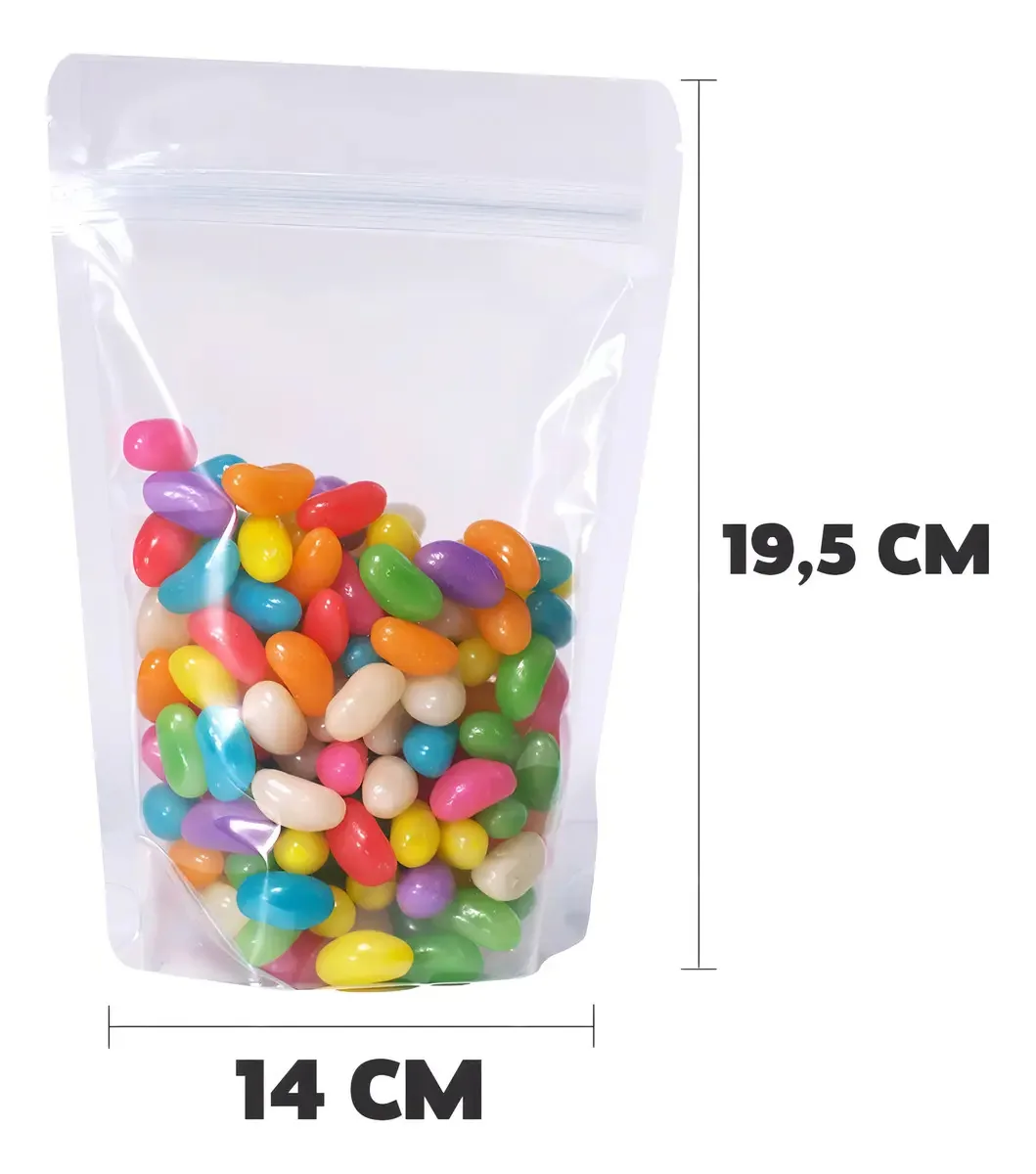 Stand Up Pouch 14x19,5 Transparente Zip Fecho 100
