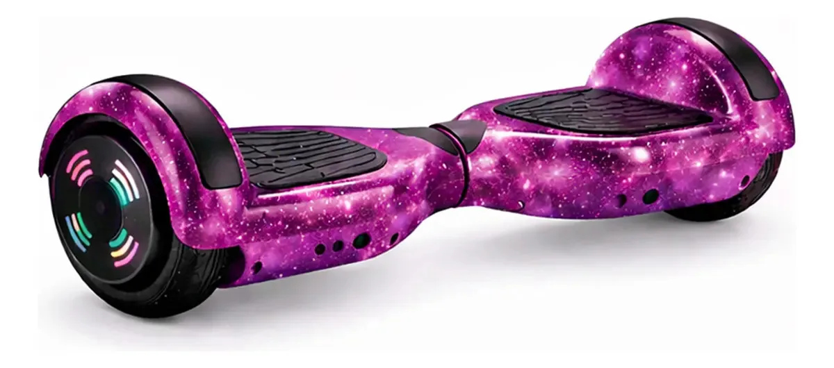 Hoverboard Skate Elétrico 6.5 Led Infantil Roxo Galáxia Estampado