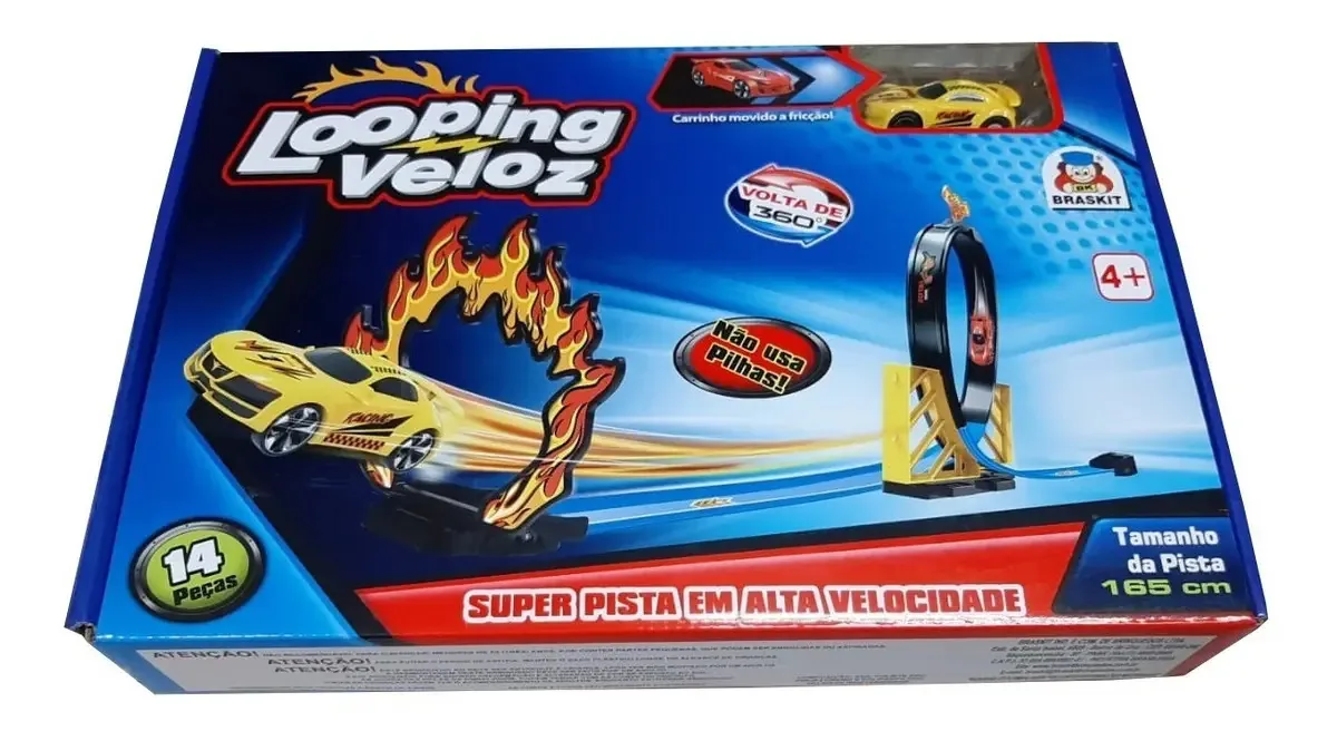 Super Pista Looping Veloz Brinquedo Braskit Cor Sortido