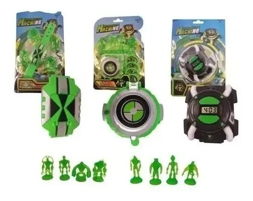 3 Relógios Ben10 Ominitrix Lançador Disco Luz E Som Aliens