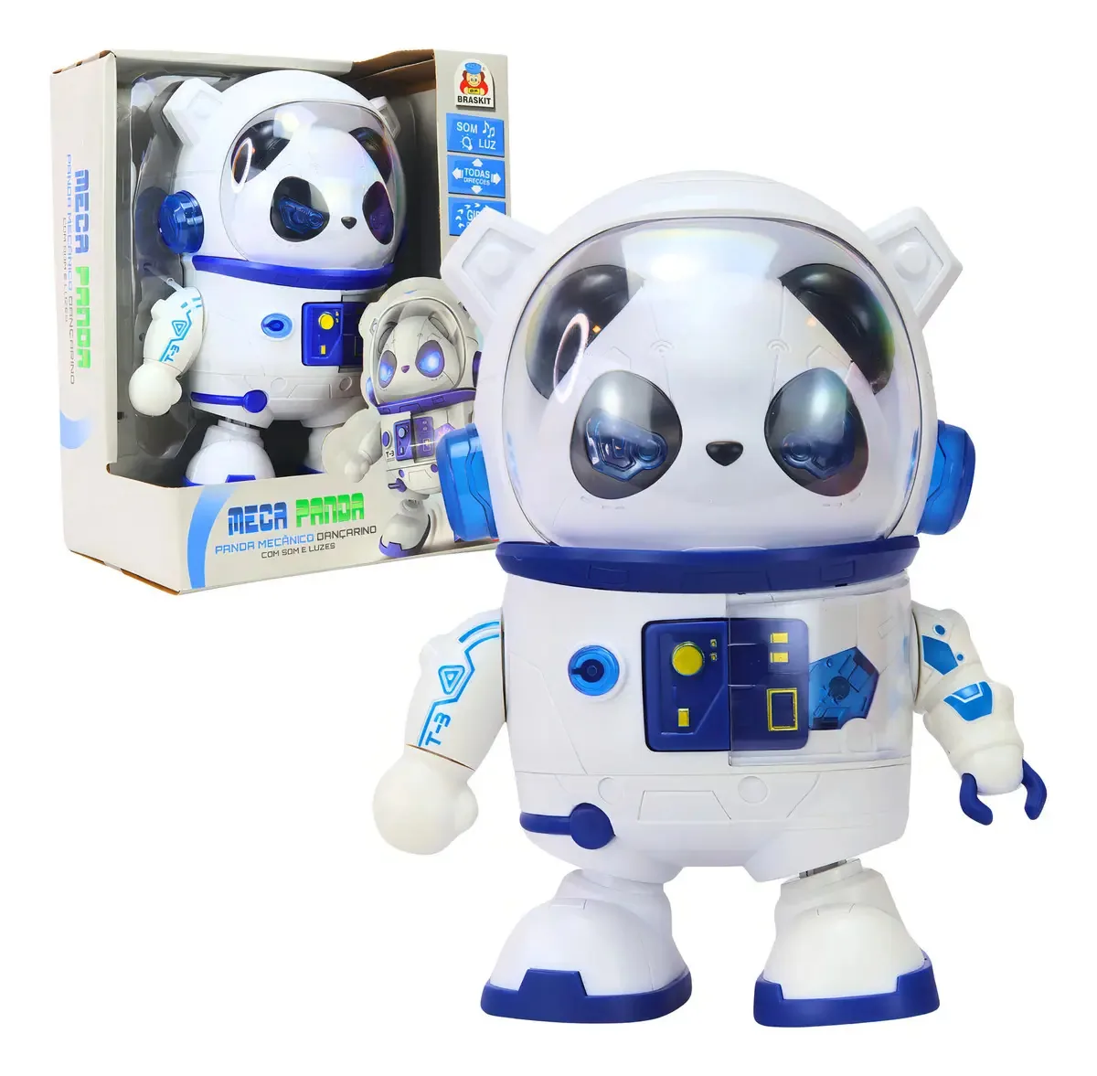 Brinquedo Robô Panda Dançarino Com Som E Luzes 5302 Braskit