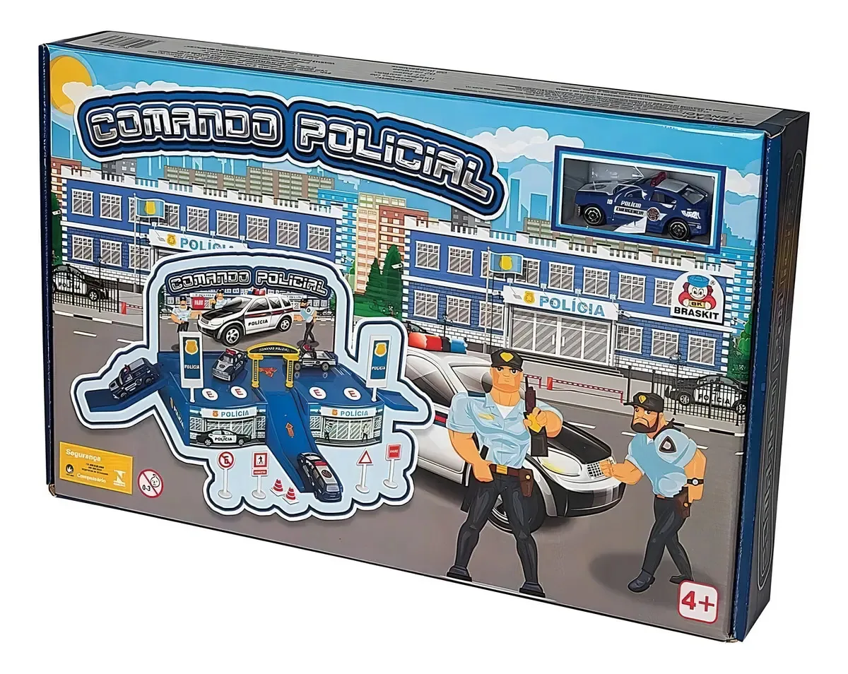Brinquedo de Estacionamento Polícia com Carrinho para Crianças Braskit