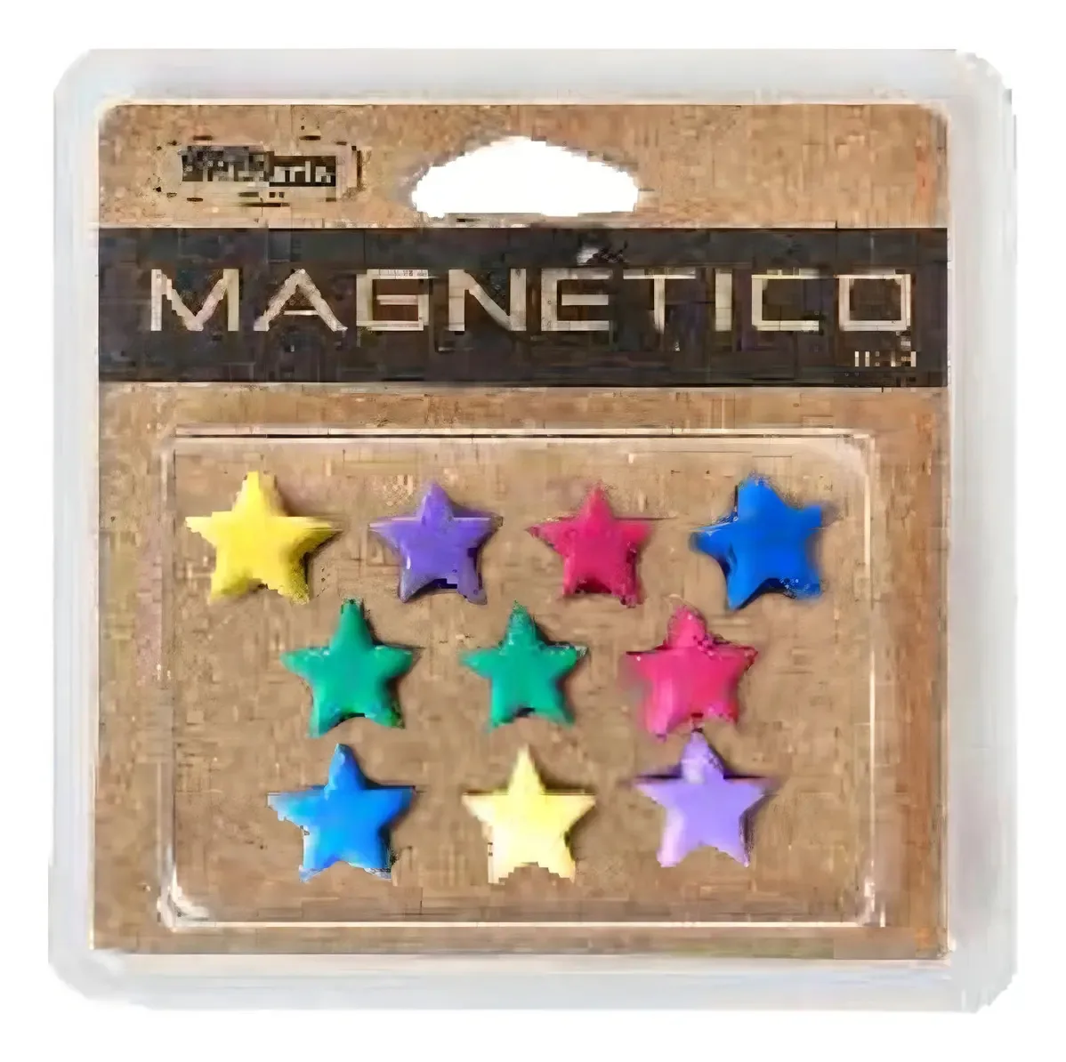 Kit Com 10 Unidades Imã Magnética P/ Recado Lousa Geladeira Cor Coloridos Estrela