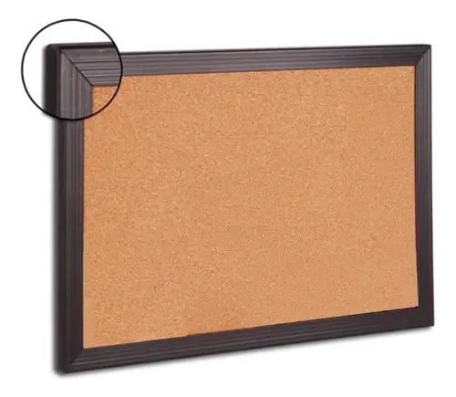 Quadro De Aviso Cortiça 60x45 Cm Moldura Especial Pvc Mural Cor da armação Cortiça Moldura PVC Preta