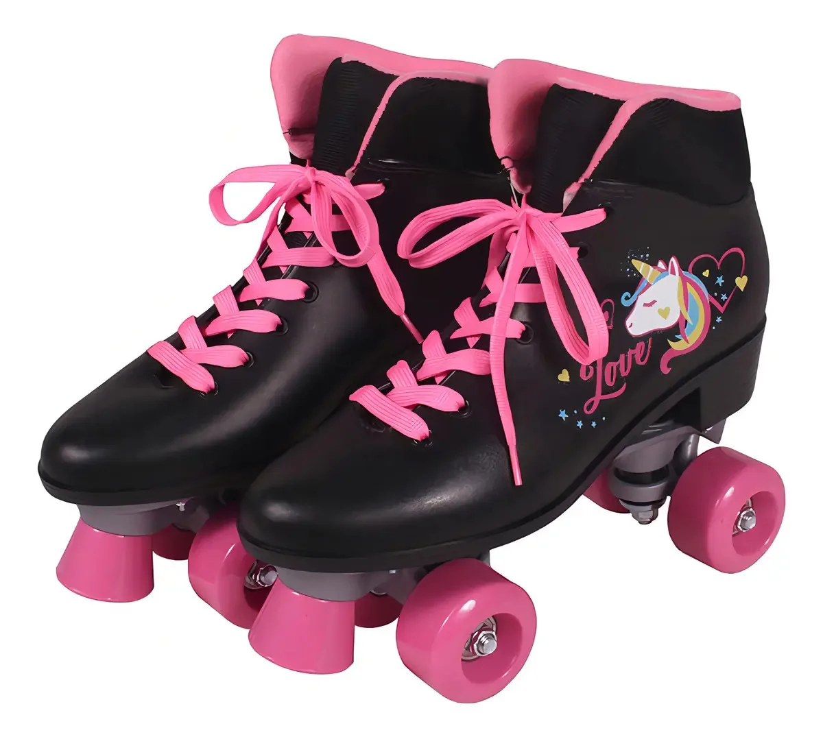 Patins Quad Love Unicórnio Preto - 37