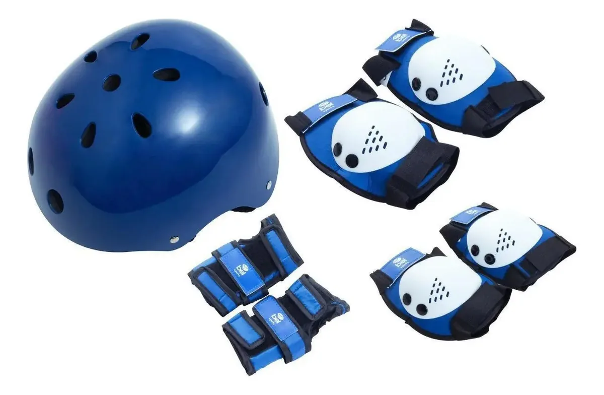 Kit De Proteção Infantil Skate Patins Com Capacete