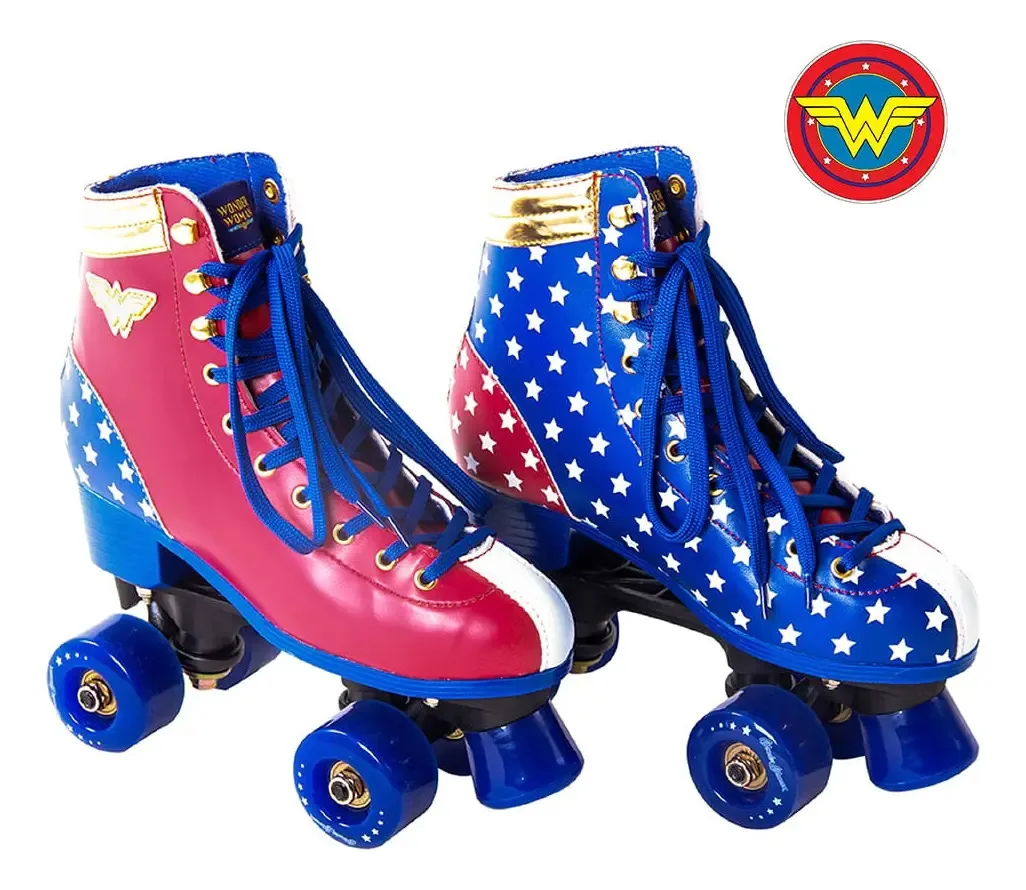 Patins Mulher Maravilha - 36 36 5432 Mm Azul E Vermelho