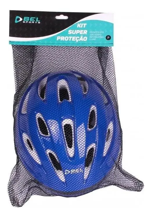 Kit De Proteção Radical C/ Capacete Tam. P Azul Bel Sports 411102
