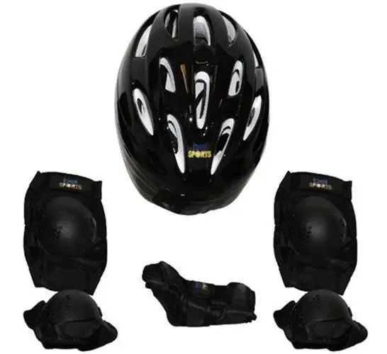 Kit Proteção Para Skate Bel Joelheira Capacete M Preto