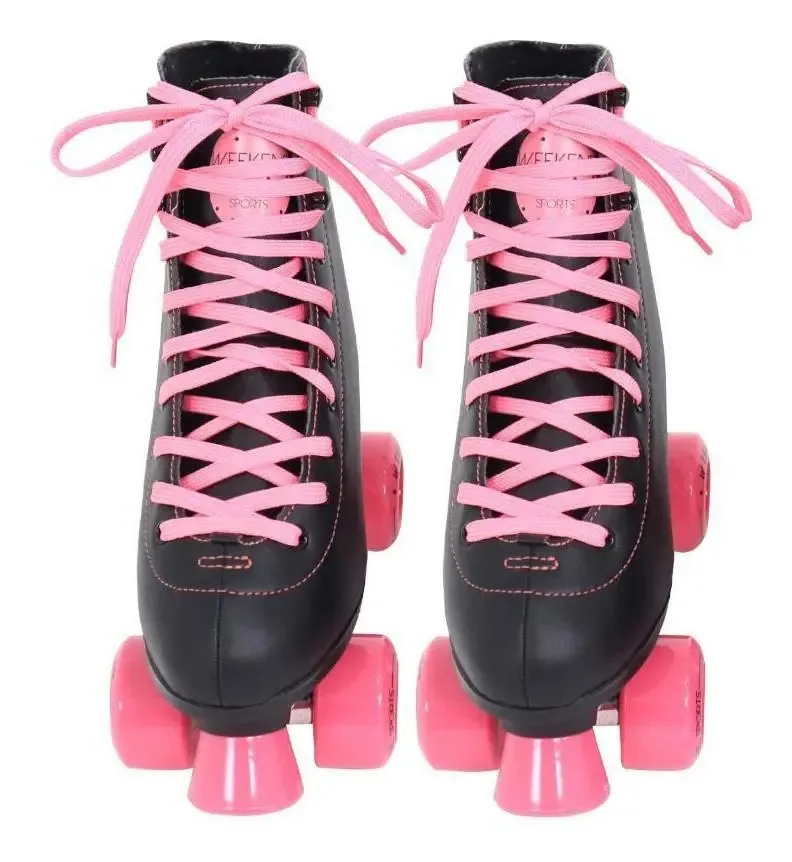 Patins Quad Weekend 4 Rodas Preto E Rosa Bel - 35