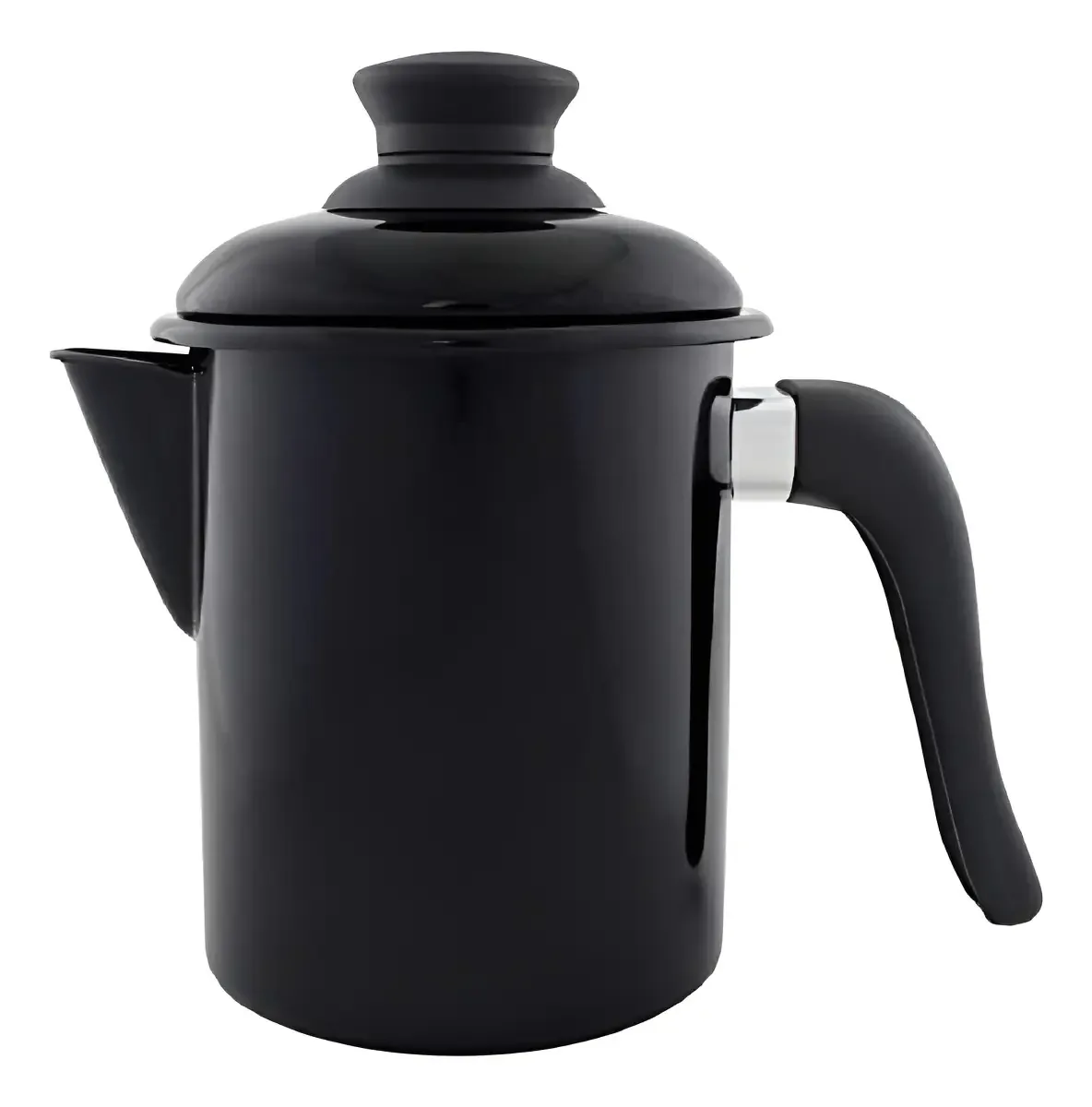 Leiteira Esmaltada Preta 900 Ml Ewel